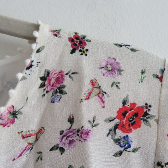 THE KOOPLES Mixed Print 100% Silk Ditsy Floral Flowy Mini Dress - Size XS - Picture 6 of 16